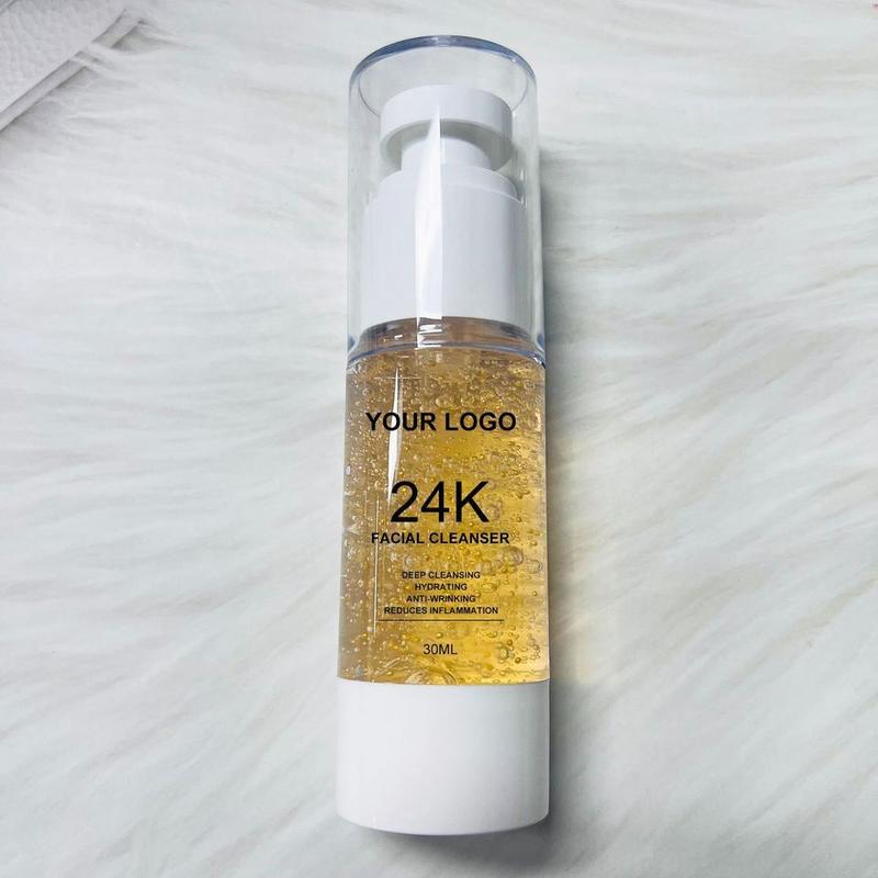 OEM ODM brand customized 24k gold facial cleanser vegan oil control skin refreshing Korean version daily neutral facial cleanser facial cleanser