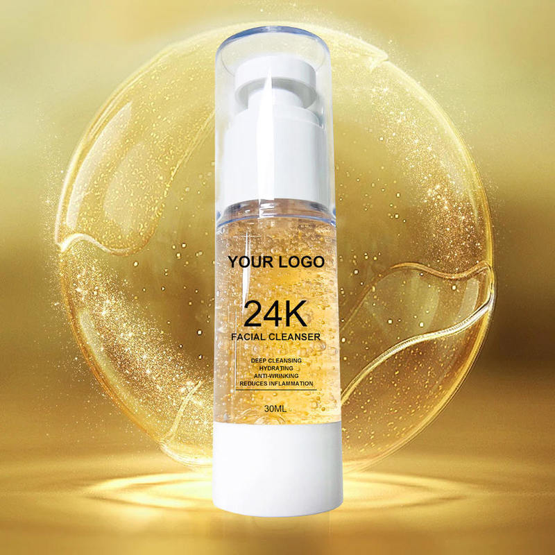OEM ODM brand customized 24k gold facial cleanser vegan oil control skin refreshing Korean version daily neutral facial cleanser facial cleanser