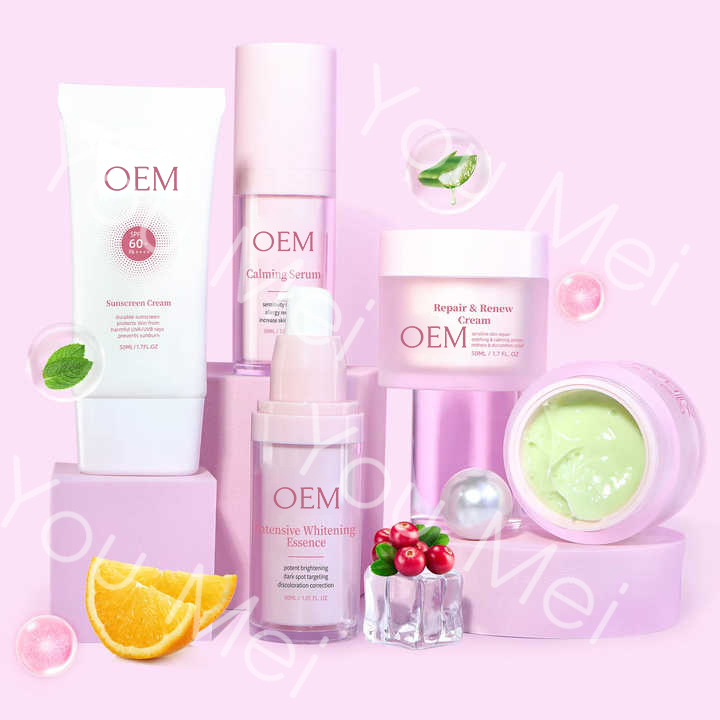 Pink Facial Skincare Set Sunscreen Cream SPF 60+PA+++For Sensitive Skin Sunburn Whitening