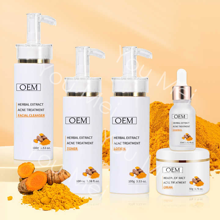 Organic Whitening Facial Skincare Set Turmeric Products Anti Wrinkle ODM