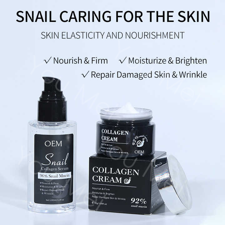Sensitive Skin Advanced Snail 96 Mucin Essence Cream Collagen Skin Care Set OEM