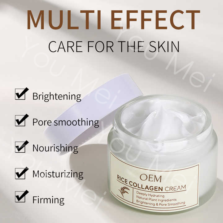 순수 채식주의 피부 관리 콜라겐 얼굴 제품 주름 방지 크림 쌀 파생 페룰릭