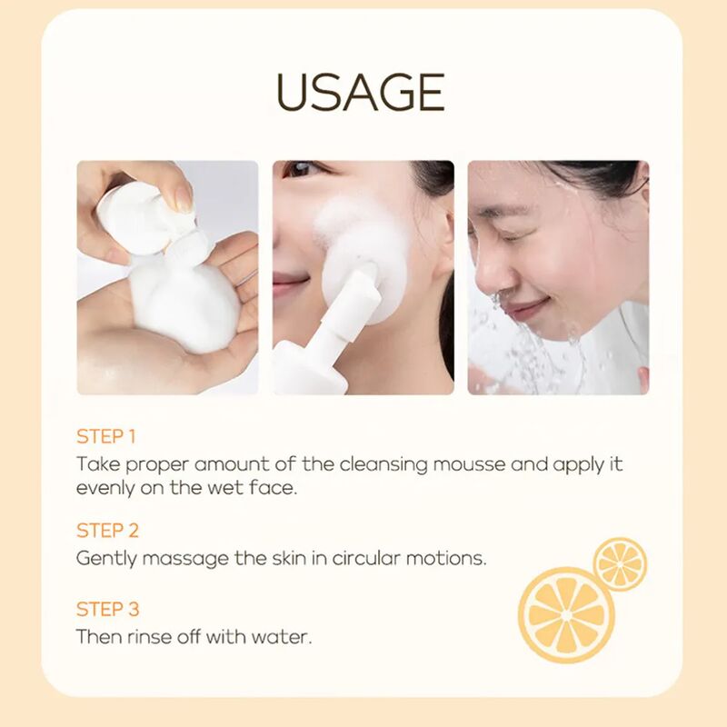 OEM ODM Brand Deep Cleansing Vitamin C Foam Facial Mousse Oil-Control Foam Cleanser Hyaluronic Acid Foam Facial Wash