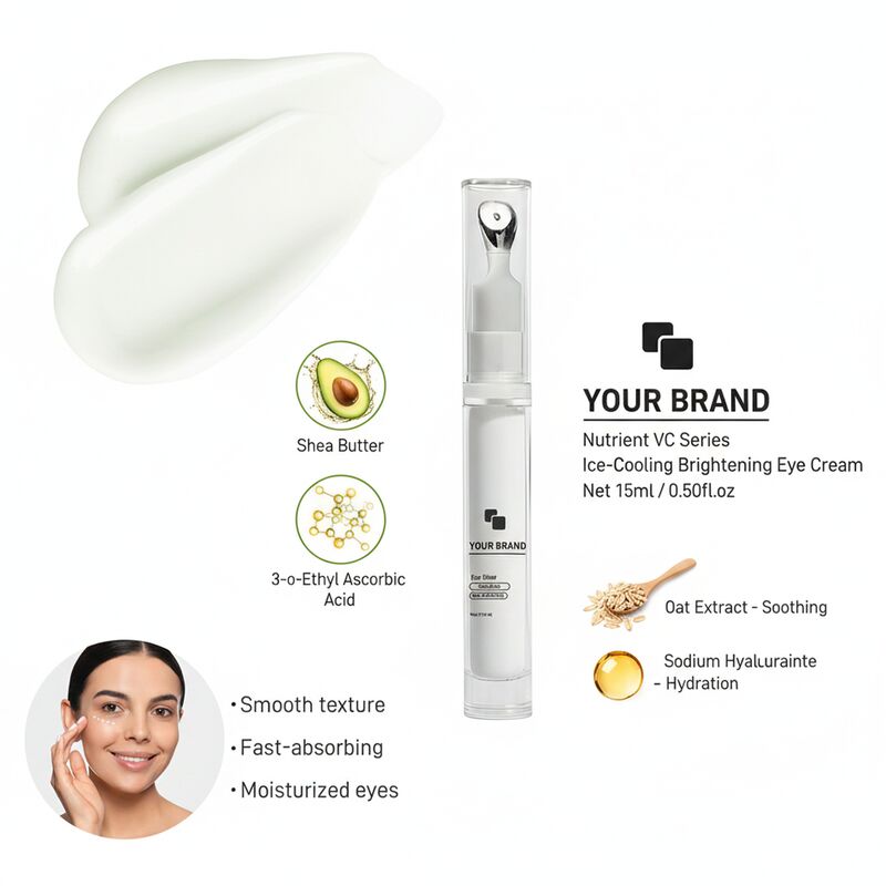 OEM ODM Brightening Eye Cream For Dark Circles And Fine Lines Significantly Reducing Puffiness And Restoring Eye Vitality Containing Vitamin C Hyaluronic Acid