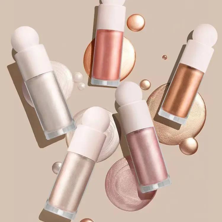 Customized High Gloss Facial Illuminator Liquid Fluorescent Pen Makeup Pearl Glitter Long-lasting Fluorescent Pen Makeup Beauty Foundation Make-up