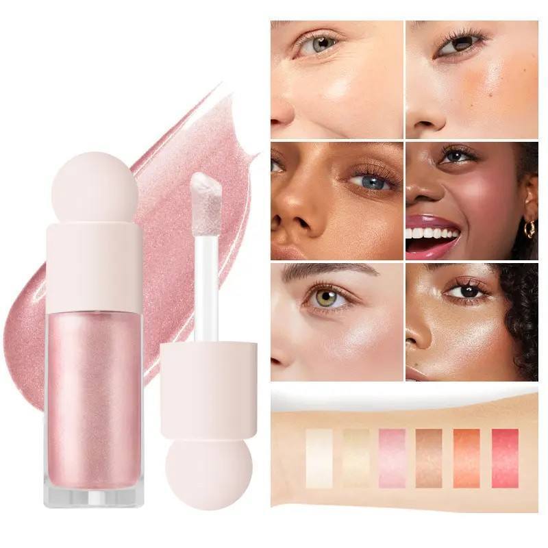 Customized High Gloss Facial Illuminator Liquid Fluorescent Pen Makeup Pearl Glitter Long-lasting Fluorescent Pen Makeup Beauty Foundation Make-up