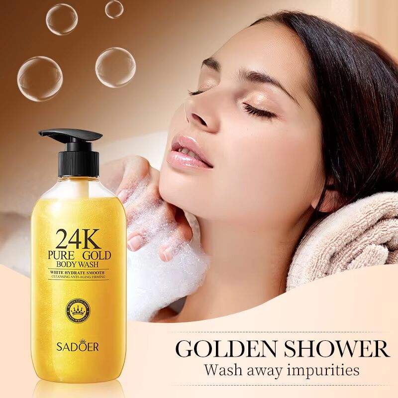 OEM ODM 24k Gold Body Wash Deep Cleansing Nourishing Skin Moisturizing Whitening Perfume Body Wash