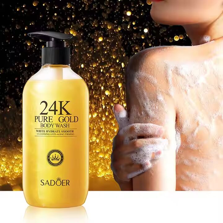OEM ODM 24k Gold Body Wash Deep Cleansing Nourishing Skin Moisturizing Whitening Perfume Body Wash