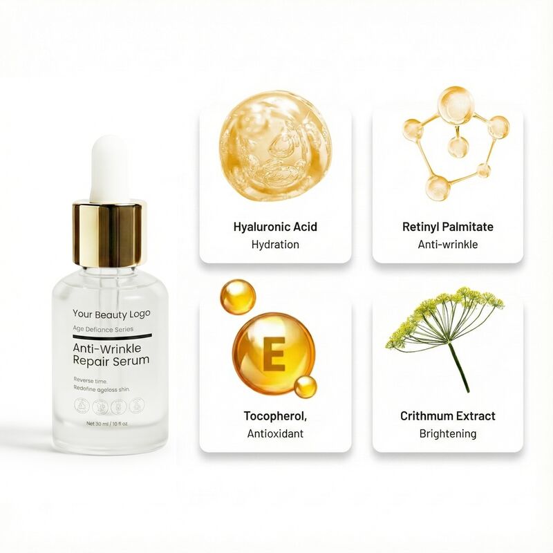 OEM ODM Anti Wrinkle Repair Essence, Containing Retinol, Collagen And Hyaluronic Acid Can Reduce Fine Lines And Tighten Skin For All Skin Types