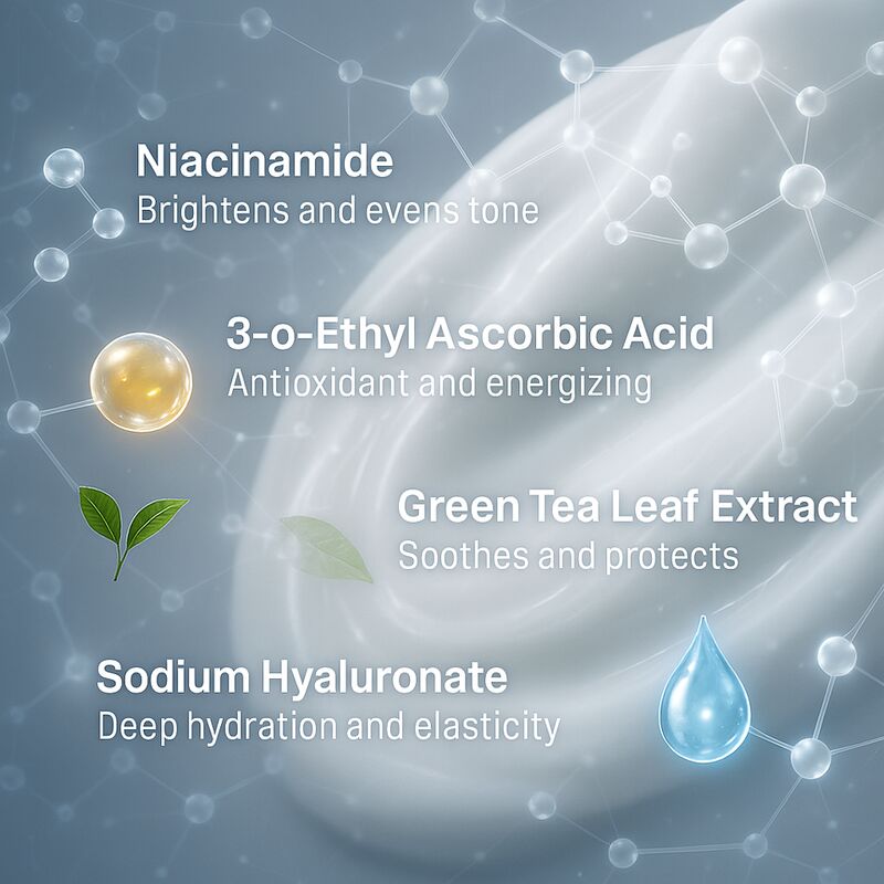 OEM ODM Hyaluronic Acid and Vitamin C Day & Night Anti-Aging Hydrating Liquid Facial Mask Brightening Face Cream