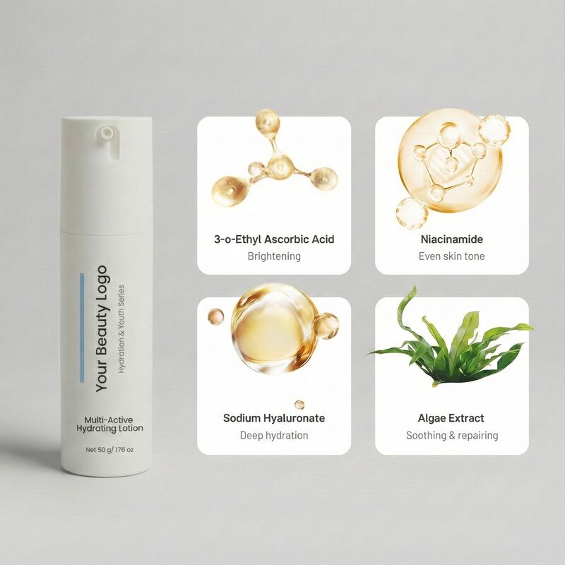 OEM ODM customized multi effect moisturizing essence lotion, suitable for dry and mature skin, moisturize, reduce wrinkles, brighten and darken, whiten, remove spots and acne, and create young luster