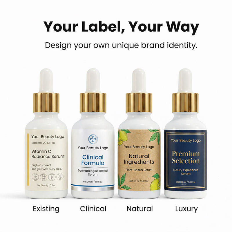 OEM ODM brand customized whitening facial essence, vitamin C nicotinamide organic skin care products, whitening and freckle removing, let the skin glow