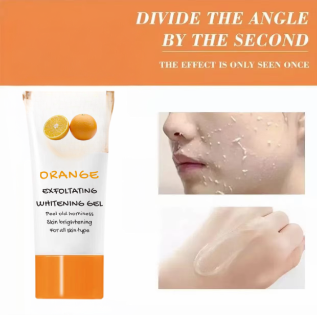 OEM ODM natural pure organic orange exfoliating whitening gel, containing vitamin C and hyaluronic acid, can deeply clean and remove blackheads