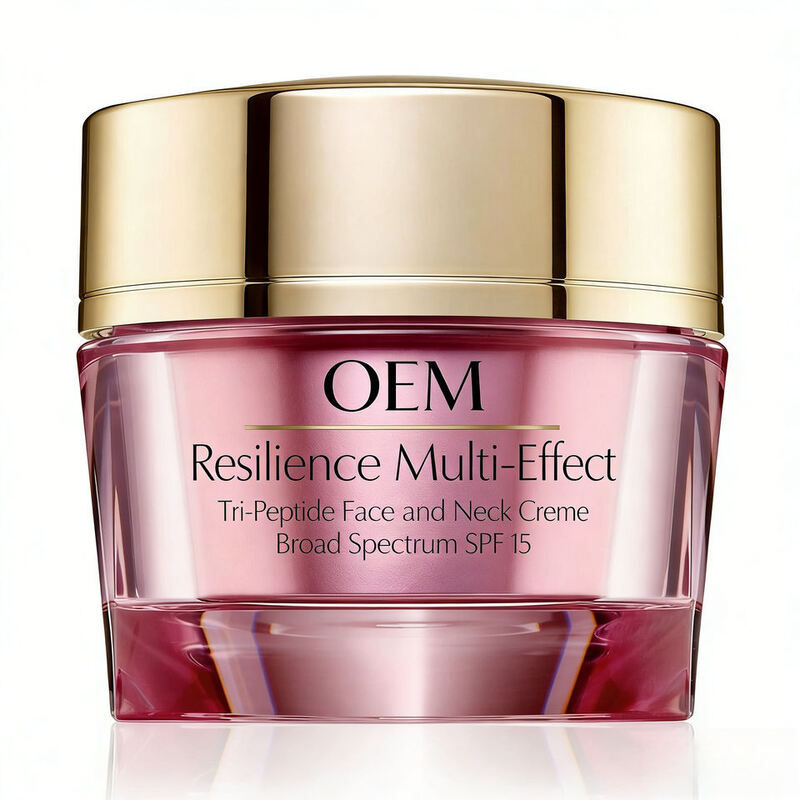 OEM ODM Multi Effect Tripeptide SPF15 Facial and Neck Cream, suitable for all skin types of women, moisturizing, firming, whitening, acne removing, beauty and personal care products