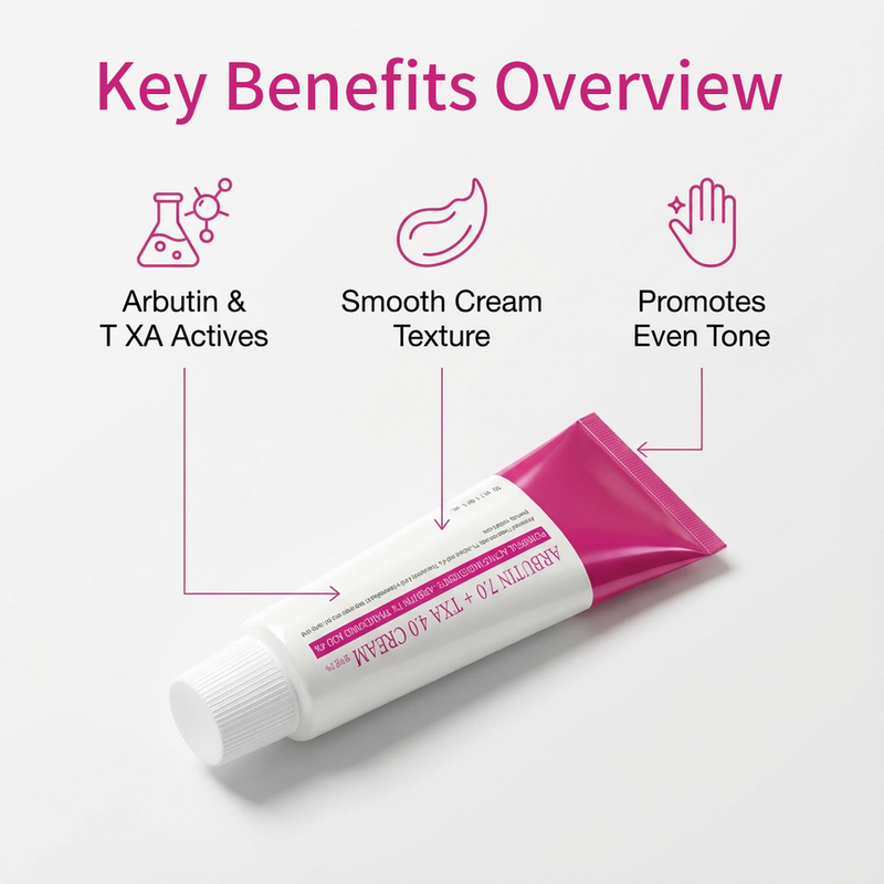 OEM ODM arbutin 7%+tranexamic acid 4% face cream 70000ppm arbutin 40000 ppm TXA nicotinamide glutathione anti-aging whitening customizable ingredients