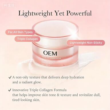 OEM ODM Medicubee Three Effect Collagen Cream Moisturizing and Firming Moisturizing Cream, containing shea butter, anti wrinkle care, and enhancing elasticity