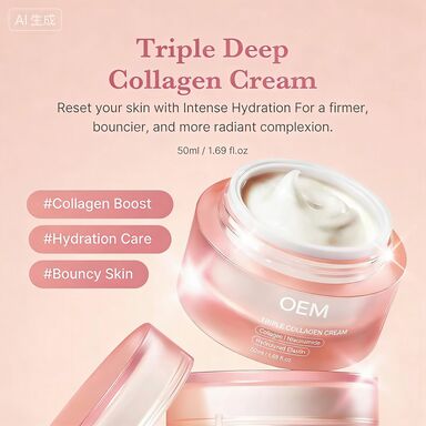 OEM ODM Medicubee Three Effect Collagen Cream Moisturizing and Firming Moisturizing Cream, containing shea butter, anti wrinkle care, and enhancing elasticity