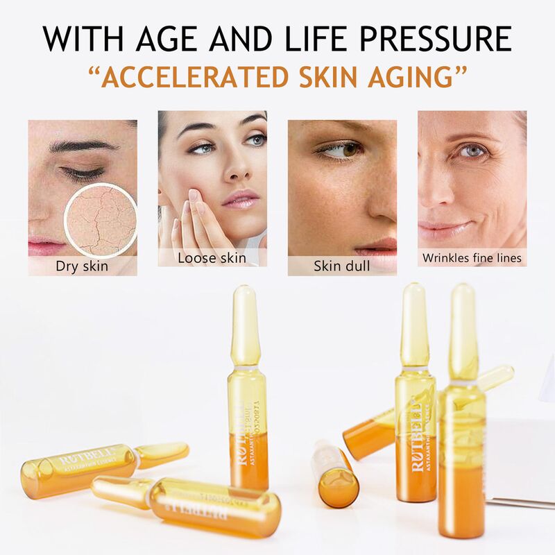 OEM ODM moisturizing and firming collagen ampoule, light liquid essence containing elastin, tender skin, brighten skin tone