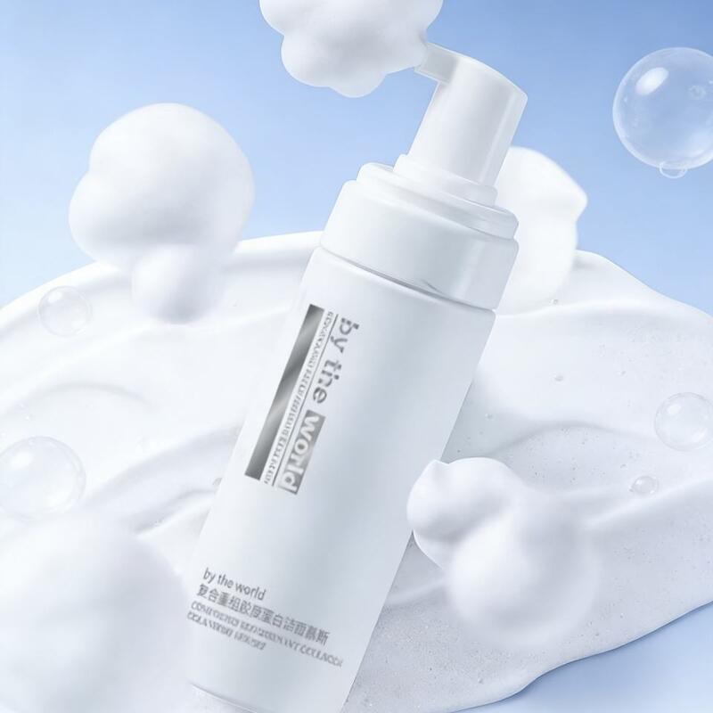 OEM ODM customized facial cleanser Mousse deep pore cleaning amino acid foam facial cleanser contains collagen and elastin