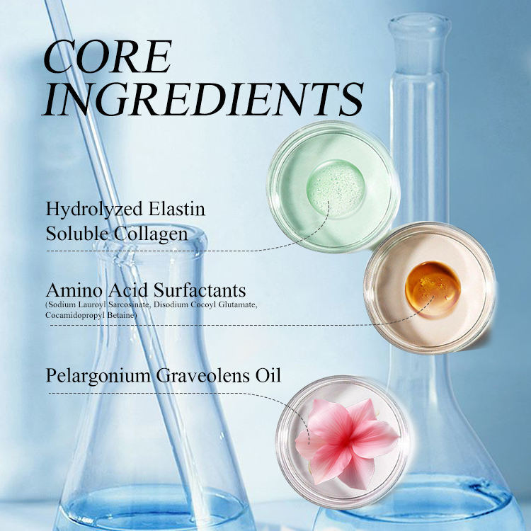 OEM ODM customized facial cleanser Mousse deep pore cleaning amino acid foam facial cleanser contains collagen and elastin