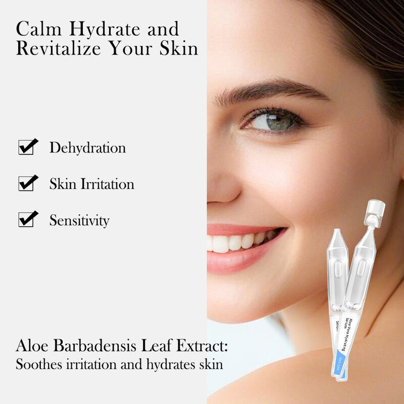 OEM ODM Custom Organic Aloe Vera Hydrating Facial Serum Hyaluronic Acid Nourishing Dehydration Cranium Beauty Product