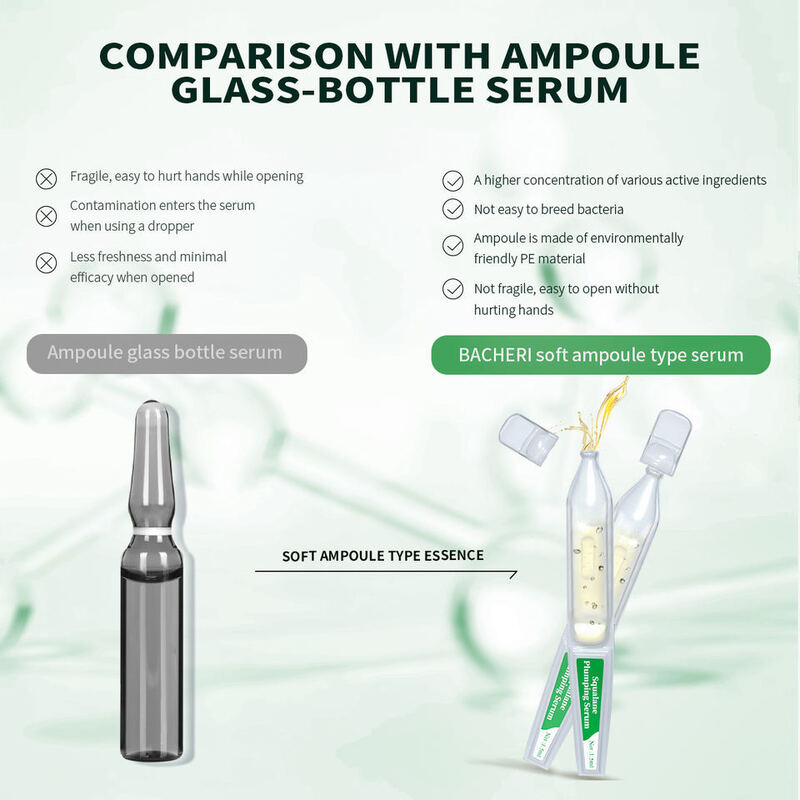 OEM ODM Squalane Vitamin E Facial Ampoule, containing panthenol and jojoba oil for moisturizing, anti-aging serum, suitable for dry and sensitive skin