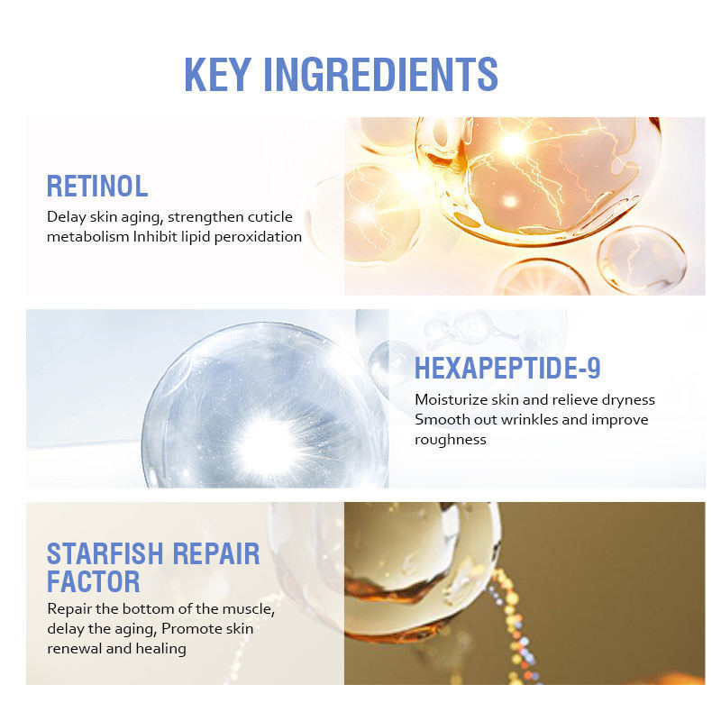 OEM ODM customized hot selling retinol peptide, vitamin E, vitamin C, anti-aging facial serum, essence