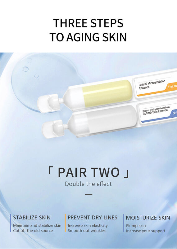 OEM ODM customized hot selling retinol peptide vitamin E, vitamin C anti-aging wrinkle removal fine lines crow foot facial serum toner