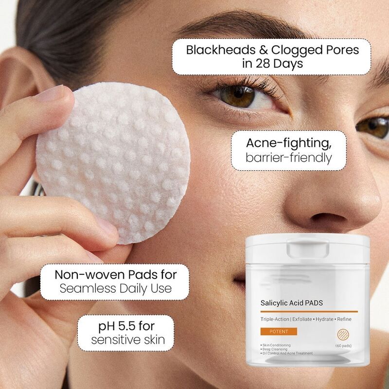 OEM ODM skincare products salicylic acid niacinamide facial mask acne-fighting oil-control cleansing pad suitable for all skin types