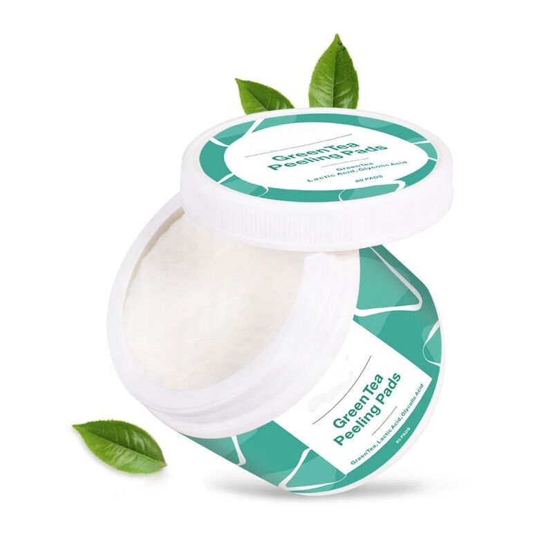 OEM ODM Brand Customized Korean Anti acne Cleansing Pad Oil Control Green Tea Lactoglycolic Acid Soothing Cotton facial mask