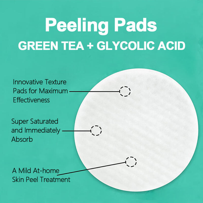 OEM ODM Brand Customized Korean Anti acne Cleansing Pad Oil Control Green Tea Lactoglycolic Acid Soothing Cotton facial mask