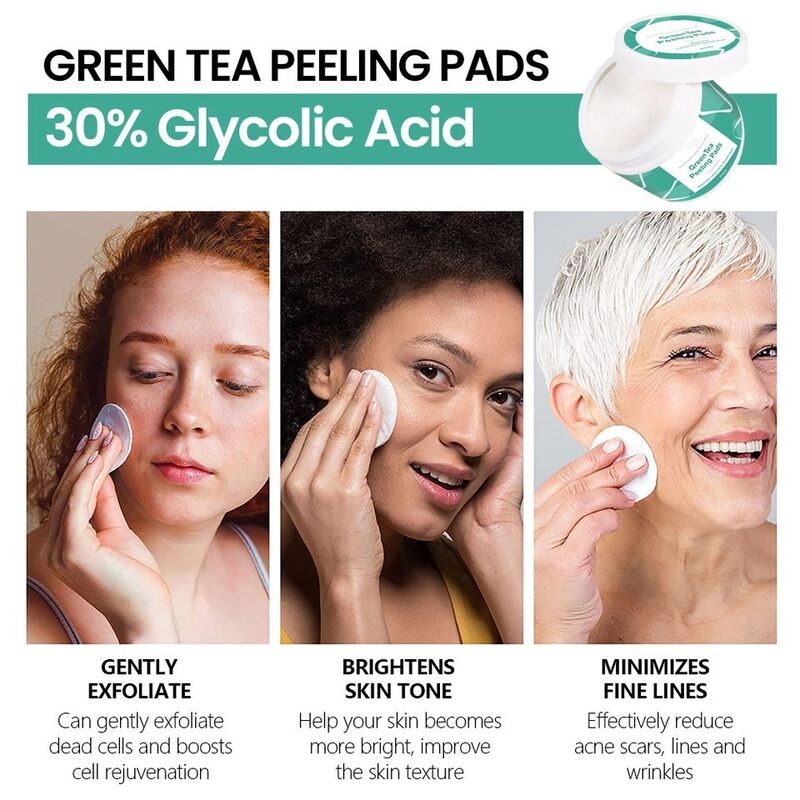 OEM ODM Brand Customized Korean Anti acne Cleansing Pad Oil Control Green Tea Lactoglycolic Acid Soothing Cotton facial mask