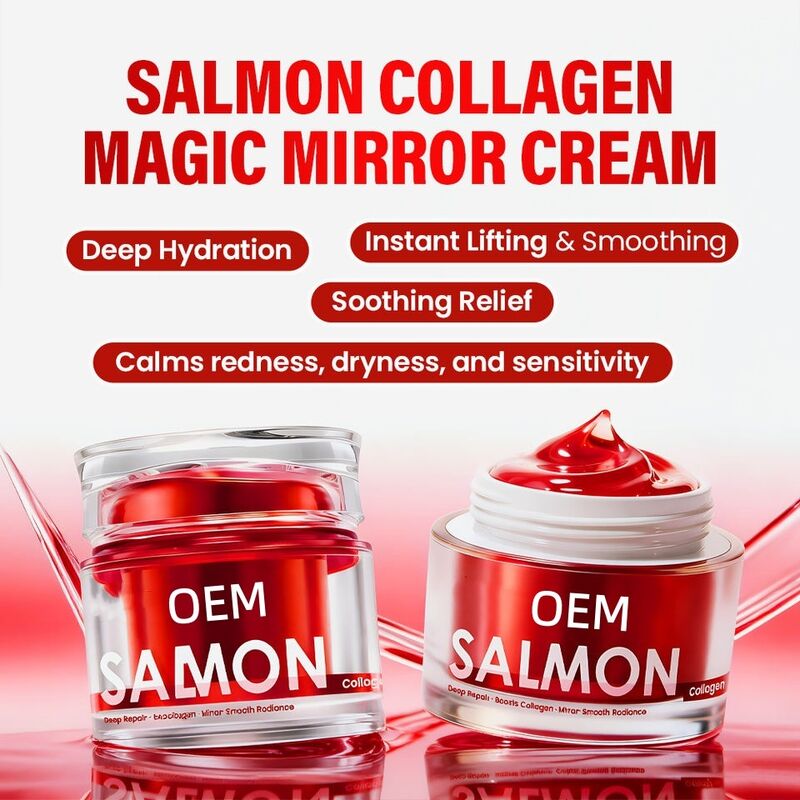 OEM ODM Salmon Rose PDRN Collagen Brightening&Whitening face cream, which can promote the generation of collagen, fade dark spots, nourish skin, moisturize skin deeply, and moisturize face cream