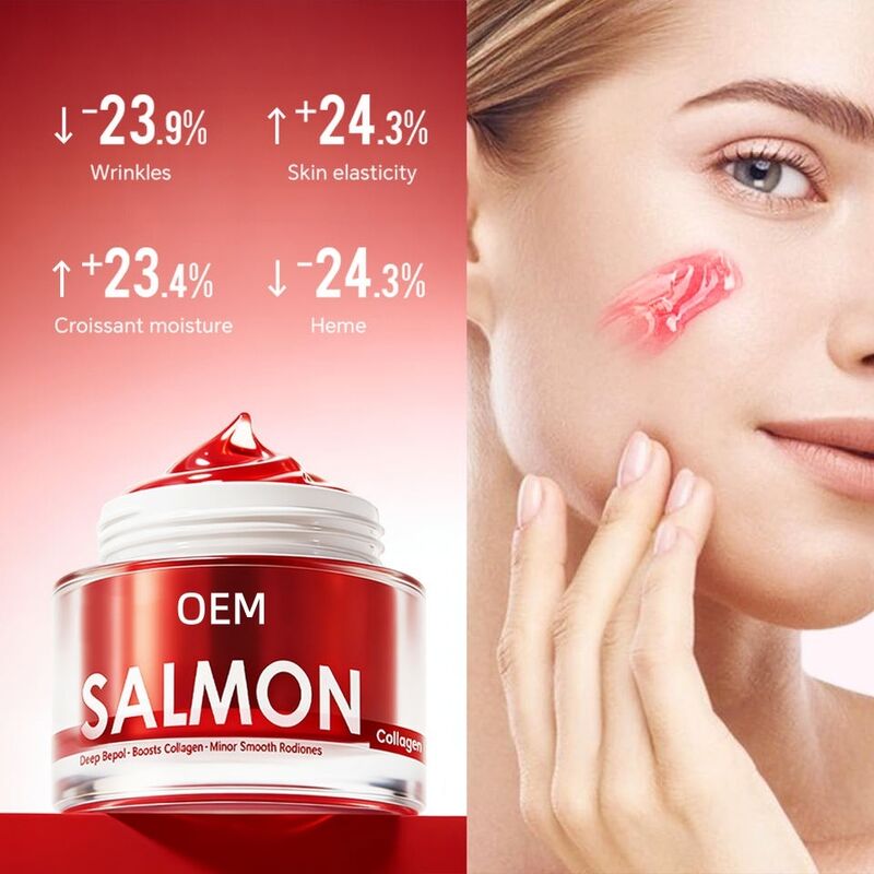 OEM ODM Salmon Rose PDRN Collagen Brightening&Whitening face cream, promote collagen production, fade black spots, and deep moisturizing gel