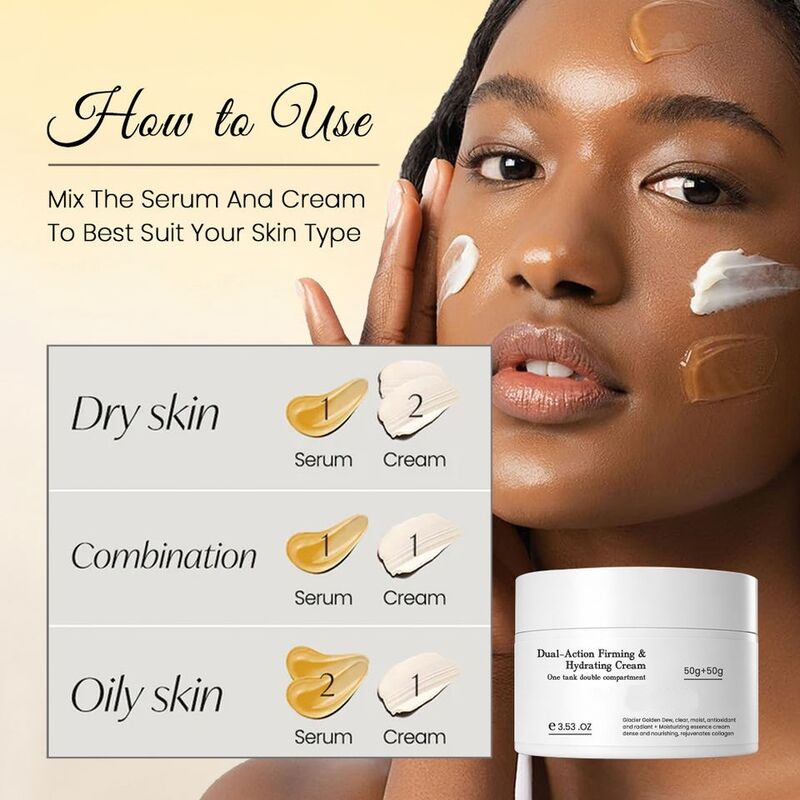 OEM ODM Brand Anti-Aging Face Cream Whitening Anti-Wrinkle Vitamin C Collagen Dual-Effect Firming Hydrating Facial Essence Cream