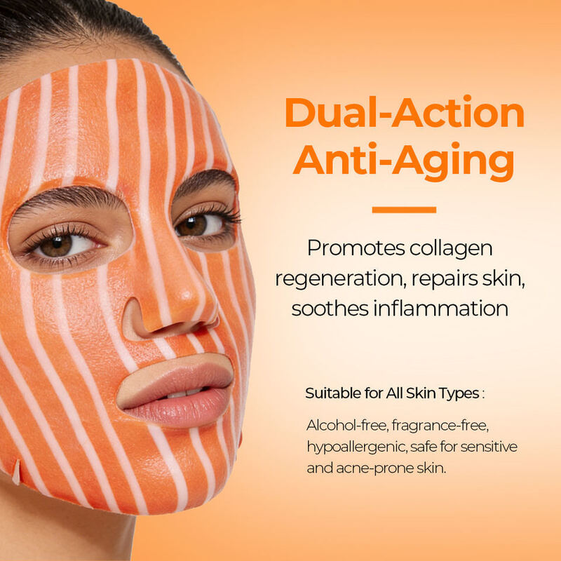OEM ODM Korean Advanced Salmon Pdrn Collagen Facial Mask Natural Anti-Aging Moisturizing Plumping Face Skin Care Sheet Mask