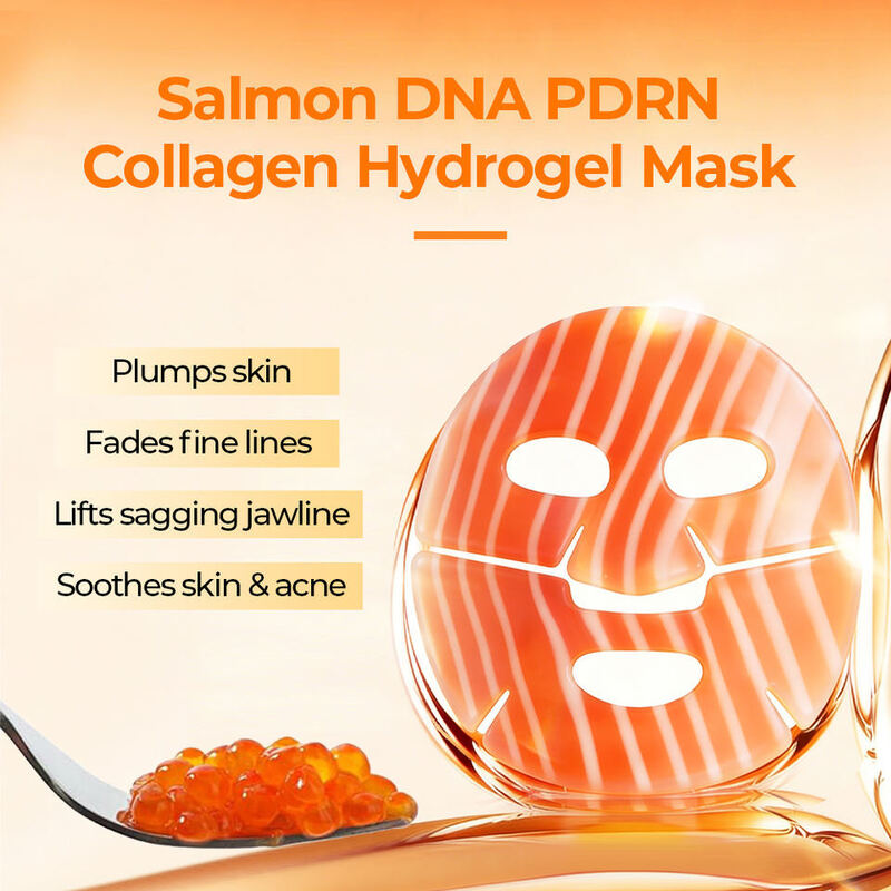 OEM ODM Korean Advanced Salmon Pdrn Collagen Facial Mask Natural Anti-Aging Moisturizing Plumping Face Skin Care Sheet Mask