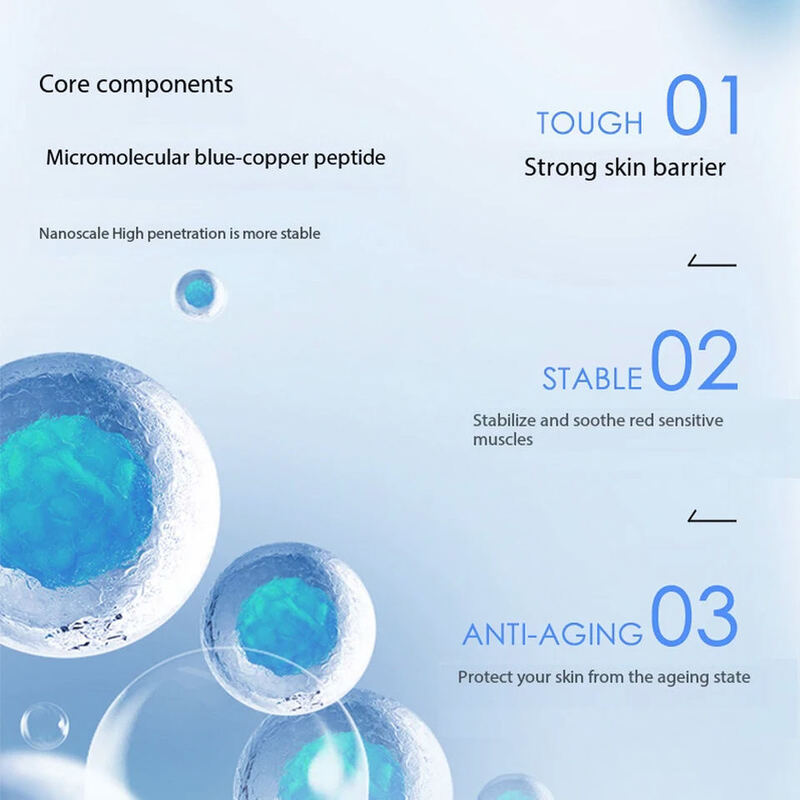 OEM ODM Brand Copper Peptide Freeze-Dried Powder Facial Essence Set Skincare Repair Skin Barrier Hydration Anti-Aging Serum