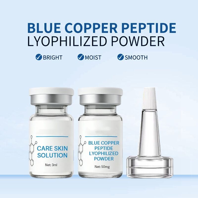 OEM ODM Brand Copper Peptide Freeze-Dried Powder Facial Essence Set Skincare Repair Skin Barrier Hydration Anti-Aging Serum