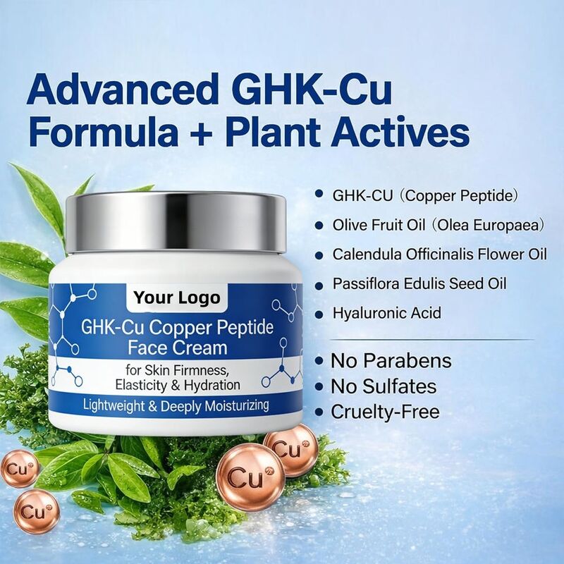 OEM ODM brand natural anti wrinkle moisturizing GHK Cu copper peptide face cream brightening facial moisturizing cream for skin care