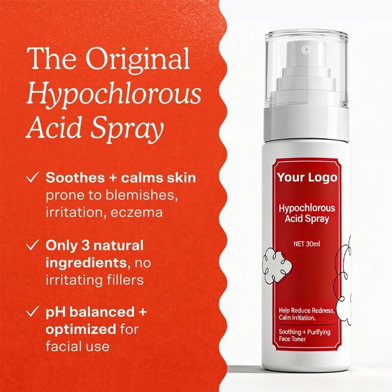 OEM ODM brand hypochlorite spray reduces redness, relieves swelling, moisturizes, calms skin care products, facial toner spray