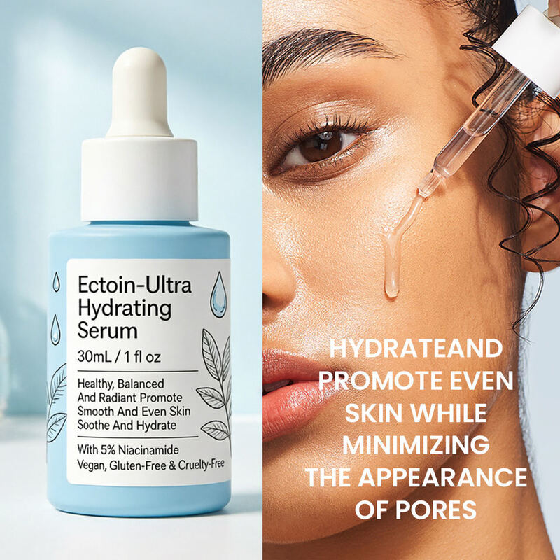 OEM ODM Brand Pure Vegan Skincare Green Tea Super Hydrating Brightening Soothing Anti-Swelling Serum for Skin Maintenance