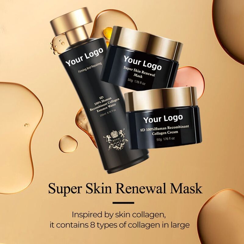 OEM ODM Korean 8D collagen tripeptide firming facial care kit Self owned brand anti aging daily whitening face cream anti wrinkle moisturizing spray daily skin care cream facial mask