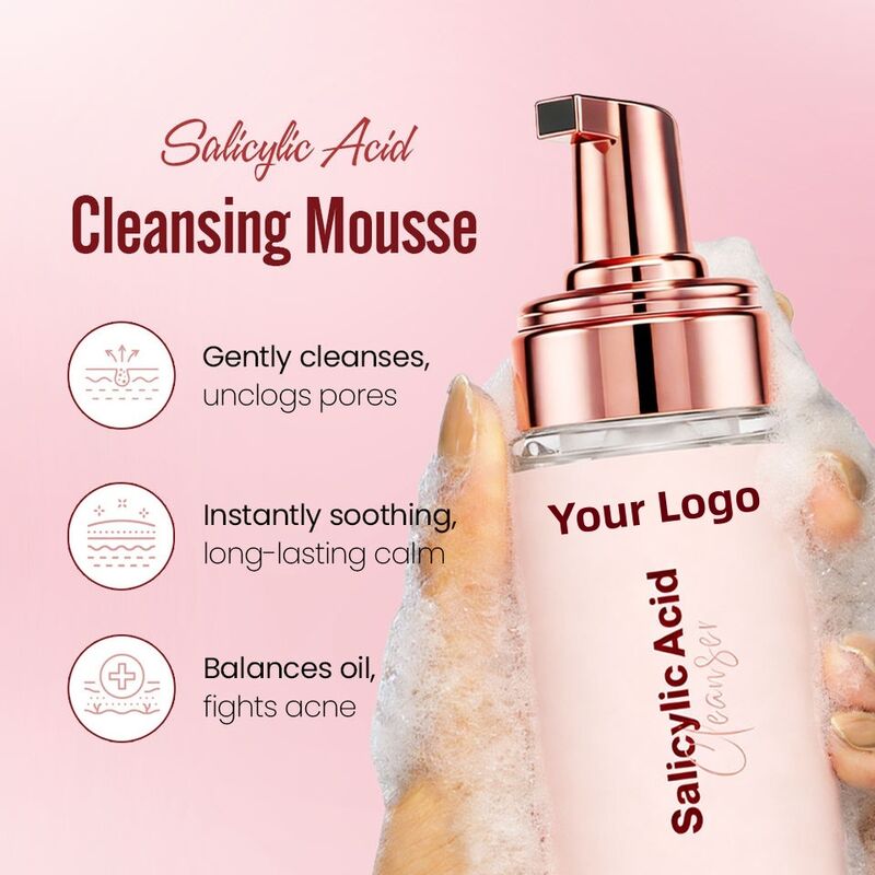 OEM ODM Korean Natural Foam Cleansing Foam Sakeylic Acid Niacinamide Skincare Cleanser Wash Milk
