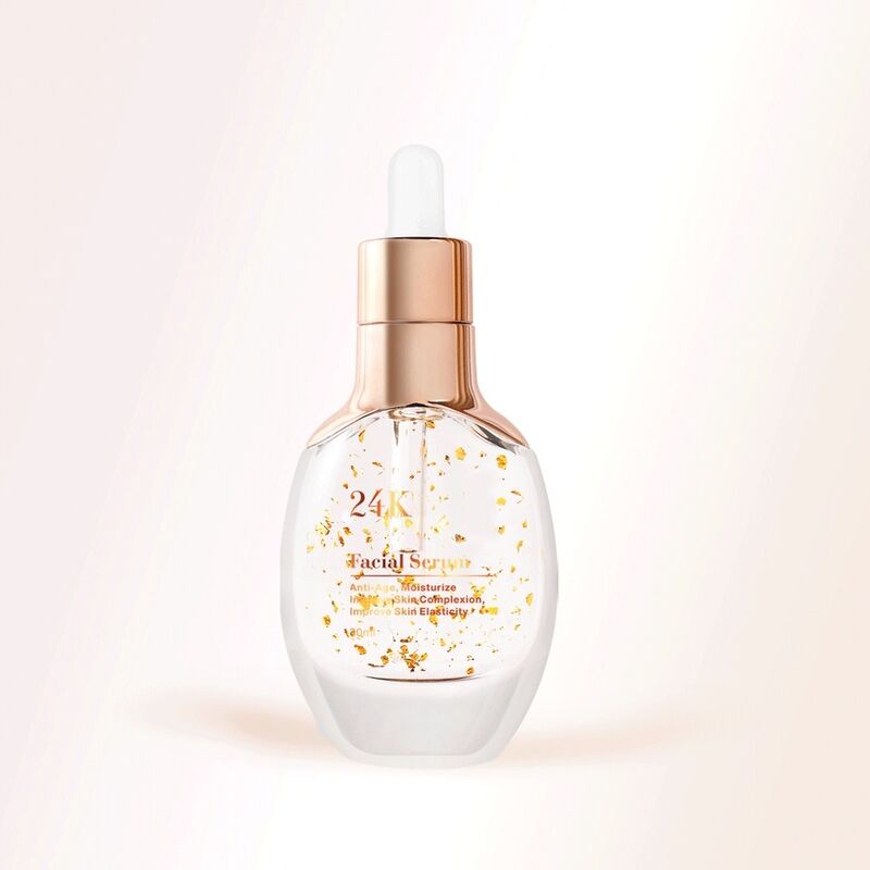 OEM ODM Brand 24K Gold Essence Hyaluronic Acid 30ml Anti-Aging Anti-Wrinkle Hydrating Brightening Facial Serum