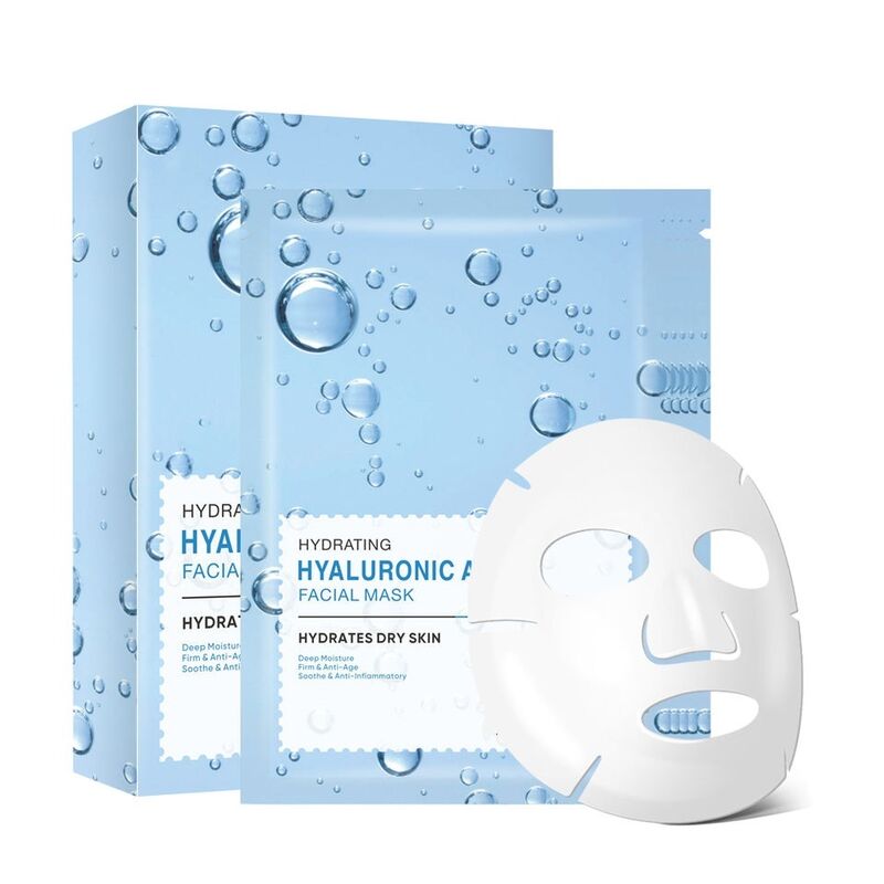 OEM ODM brand customized natural aloe moisturizing facial mask hyaluronic acid anti wrinkle, firming, moisturizing and whitening facial mask