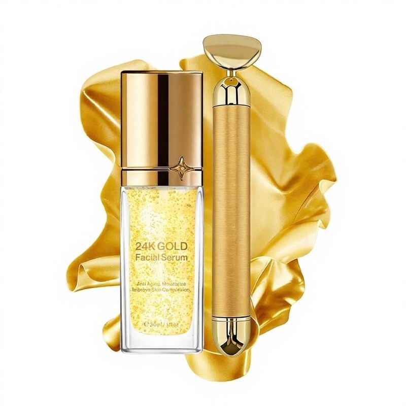 ODM ODM brand natural 24K gold hyaluronic acid facial lifting and skin care essence product, whitening, anti-aging, firming and tender skin