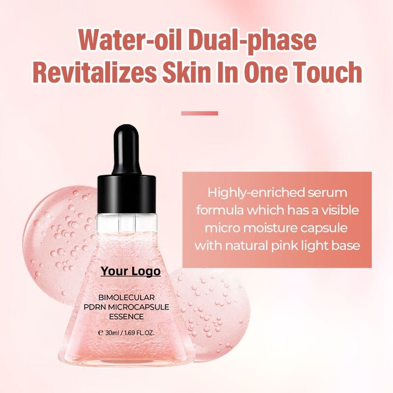 OEM ODM Korean Pdrn Collagen Microcapsule Anti-Aging Facial Essence Skincare Hydration Firming Facial Essence for Mature Skin Liquid Form