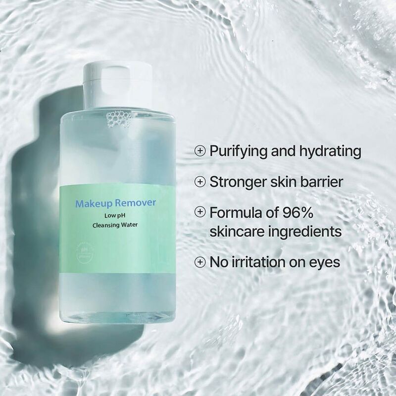 OEM ODM brand natural low pH calming Cica makeup water temperature and light makeup remover suitable for sensitive skin