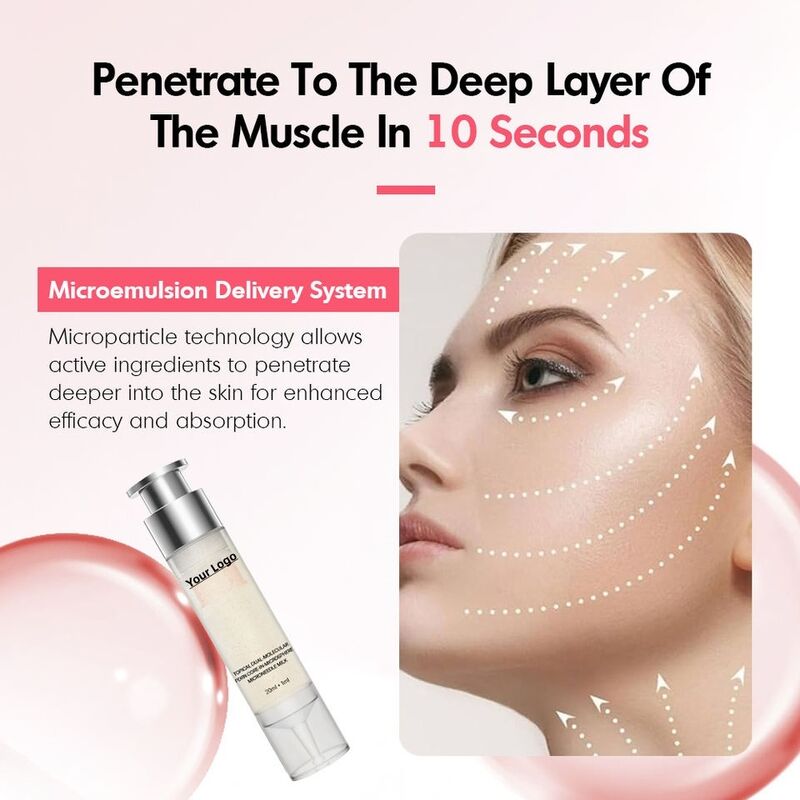 OEM ODM Korean Dual Molecule PDRN Salmon Algae Facial Serum for External Use Anti-Aging, Firming, Repair, and Facial Skincare Product with Private Brand